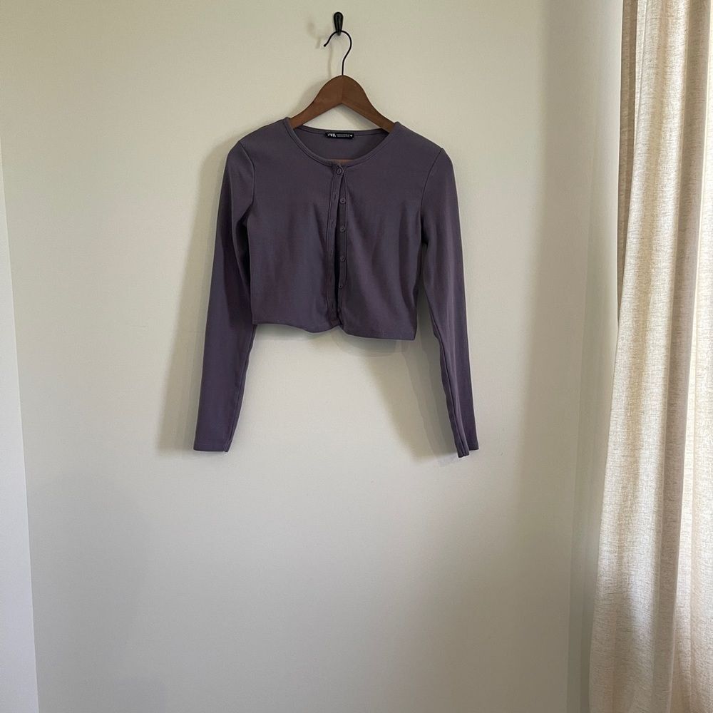 Zara Ribbed Cropped Long Sleeve